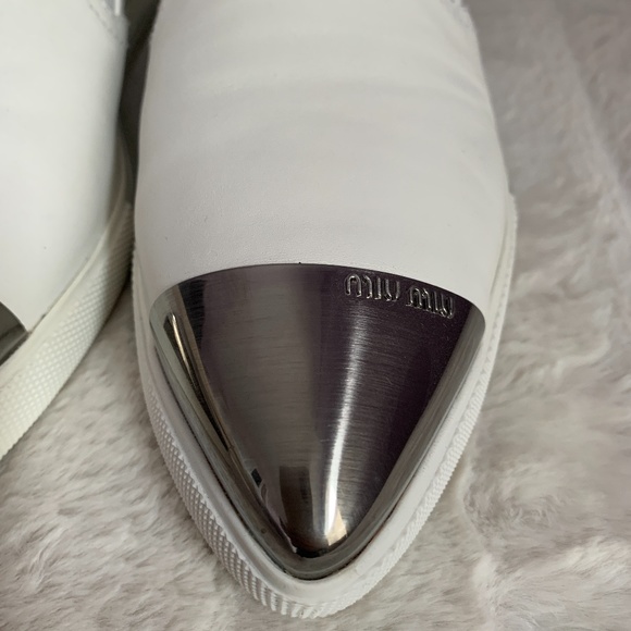 Miu Miu Metallic Cap-Toe Skate Sneaker - Picture 4 of 16
